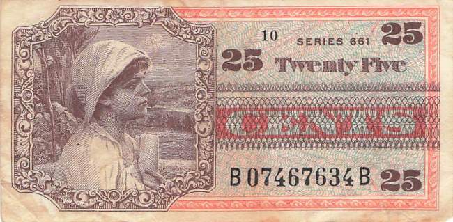 USA MPC Series 661 p.M66 25 Cents 1968 VF